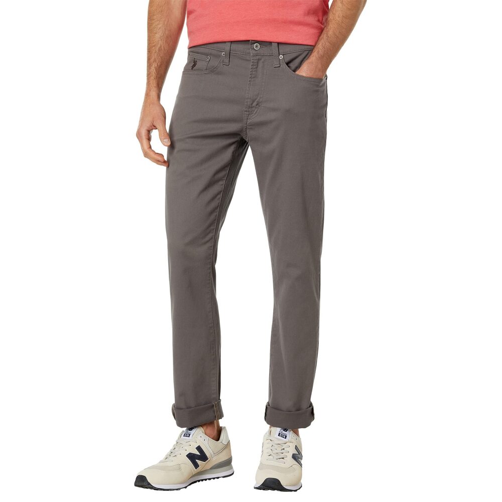 U.S. POLO ASSN. Slim Straight Stretch Five-Pocket Pants Grey Matter 31 32